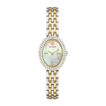 Tory Burch Oval Watch Gold & Silver-Tone Stainless Steel – TBW6037