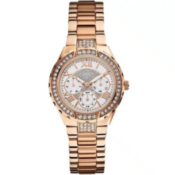 GUESS Viva Women's Watch W0111L3 - Rose Gold Stainless Steel Strap, White Dial, 36mm, Quartz