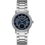 Guess W1006L1 Constellation Women's Watch - Blue Dial, Silver Stainless Steel Strap, 38mm Quartz Analog