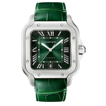 Cartier Santos Men’s leather strap Green Dial 40mm