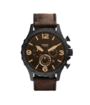 Nate 50 mm Chronograph Brown Leather Watch JR1487