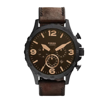 Nate 50 mm Chronograph Brown Leather Watch JR1487