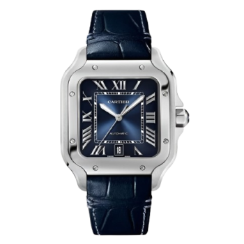 Cartier Santos Men’s leather strap Blue Dial 40mm