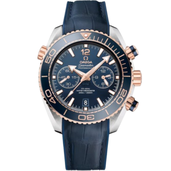 Seamaster Planet Ocean 600M 45.5 mm steel ‑ Sedna gold on leather strap with rubber lining