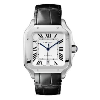 Cartier Santos Men’s leather strap White Dial 40mm