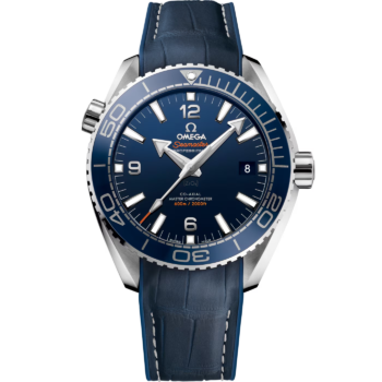 Omega Seamaster Planet Ocean 600M steel on leather strap with rubber lining Automatic size 43.5mm