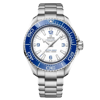 Omega Planet Ocean 6000M Co Axial Master Chronometer White Dial Silver Steel Strap Watch for Men Automatic size 43.5mm