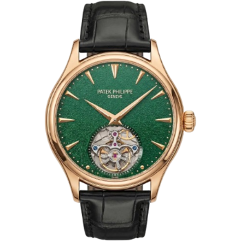 Patek Philippe Men’s Rose Gold Tone Green Dial Watch