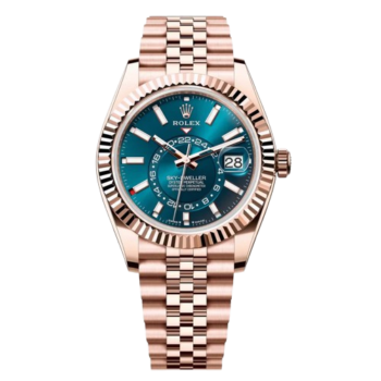 Rolex Watch Sky Dweller Rose Gold Dial Blue Jubilee Strap For Men Automatic size 42mm