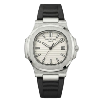 Patek Philippe Nautilus – White Dial – Black Rubber Strap – Japanese Automatic