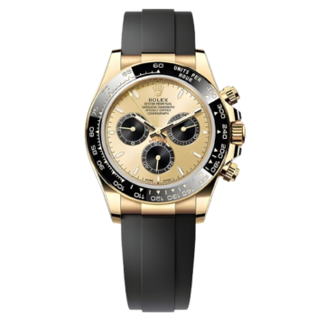 Rolex Daytona Rose Gold Stripe Black Rubber Mens Watch Automatic size 43mm